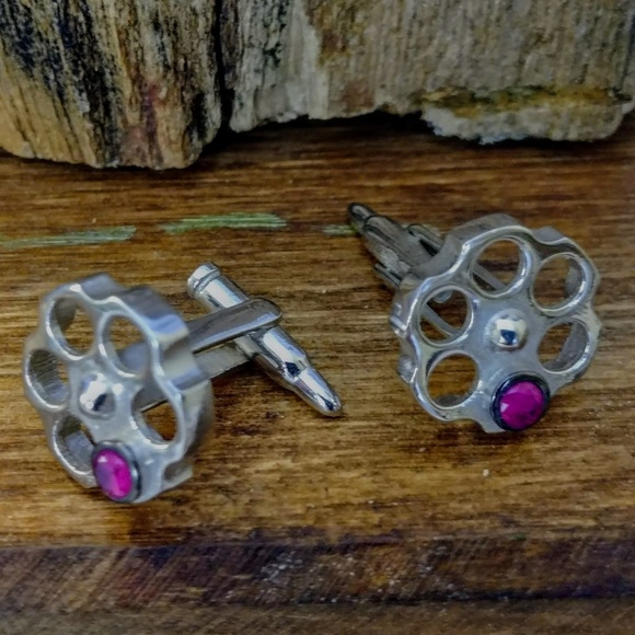 Other - Topaz Sterling Revolver Cuff Links